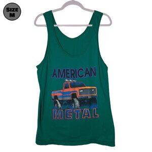 VINTAGE American Metal: Monster Truck USED Tank Top (Single Stitch, M, Green)